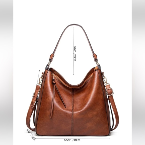 Brown Tote Bag with Matching Wristlet/Wallet - Picture 4 of 4